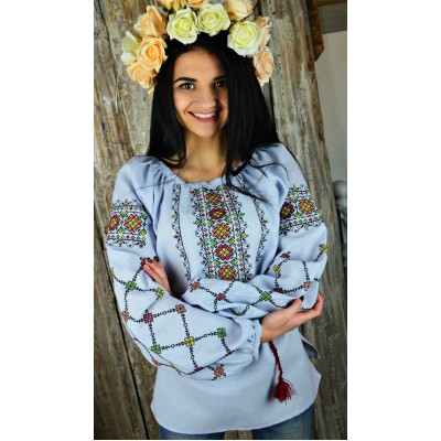 Embroidered blouse "Flowers of Glory Colourful"